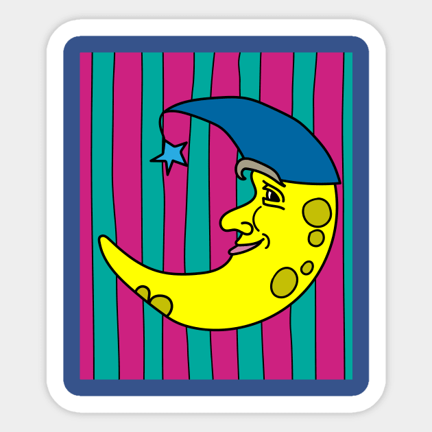 Luminous Moon Half Moon Face Sticker by flofin